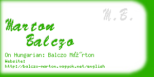 marton balczo business card